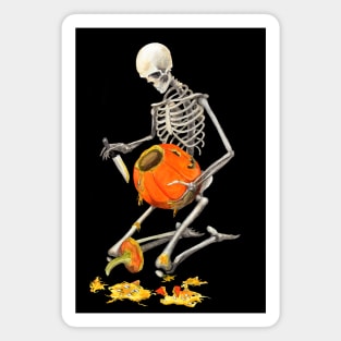 Skeleton Pumpkin Carving Magnet